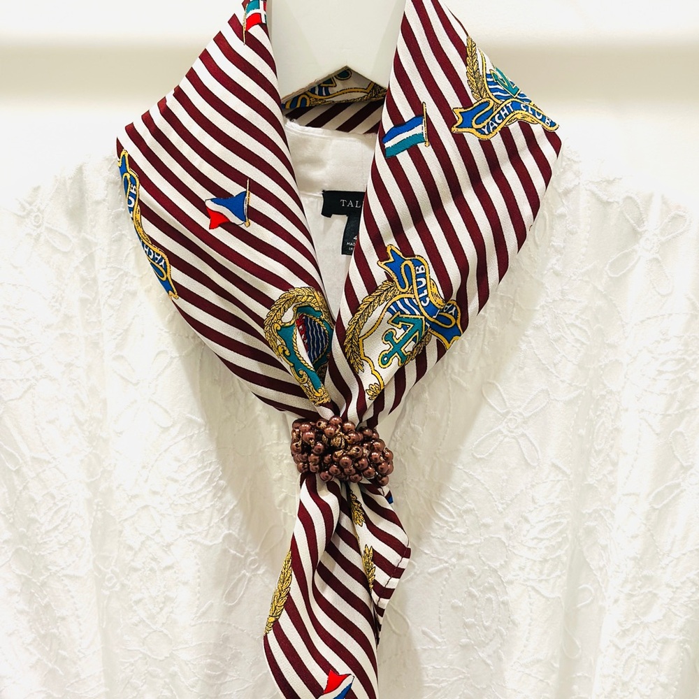 Rare‼️NWT SILKLETTE Yacht Club Fine Silk Bandana / Kerchief - Picture 3 of 6